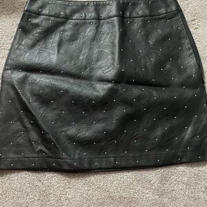 Black Studded Leather Skirt